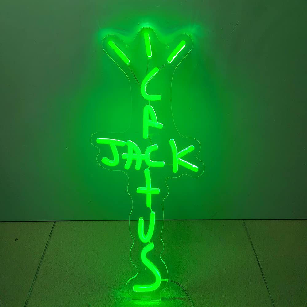 DECOnology Cactus Jack Neon Sign for Bedroom, Custom Letter Cactus